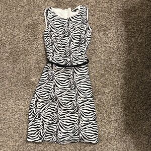 Antonio Melani Belted Zebra Print Sleeveless Dress